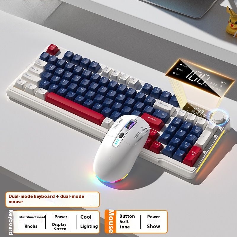 Wireless Bluetooth Keyboard Mouse Suit Mechanical Feeling