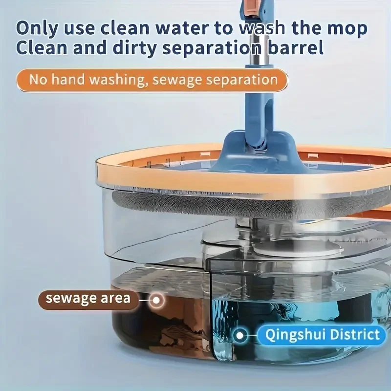 1 Set Sewage Separation Hands-Free Wash Mop and Bucket