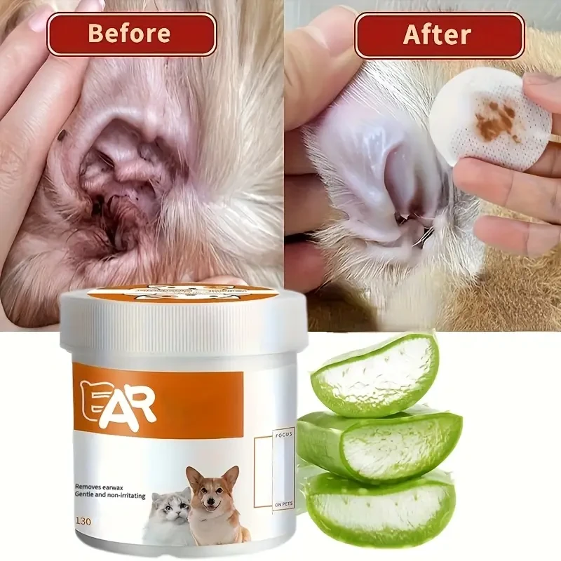 Extra Volume 130pcs Pet Cleaning Cat and Dog Universal Eye and Ear Wipes
