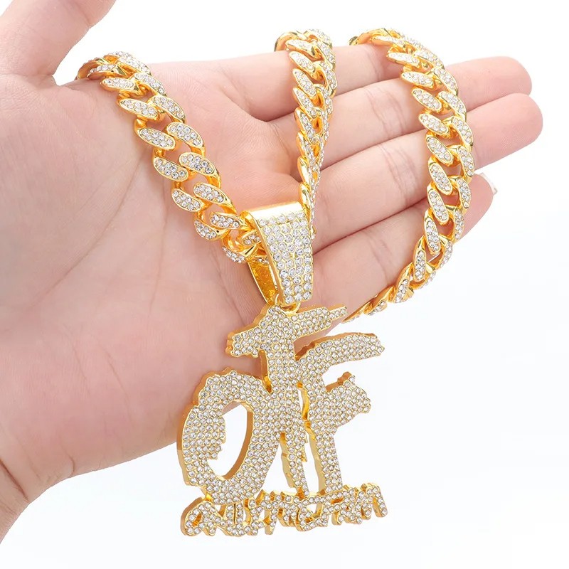 Men's and Women's Hip-Hop OTF Letter Pendant Necklace