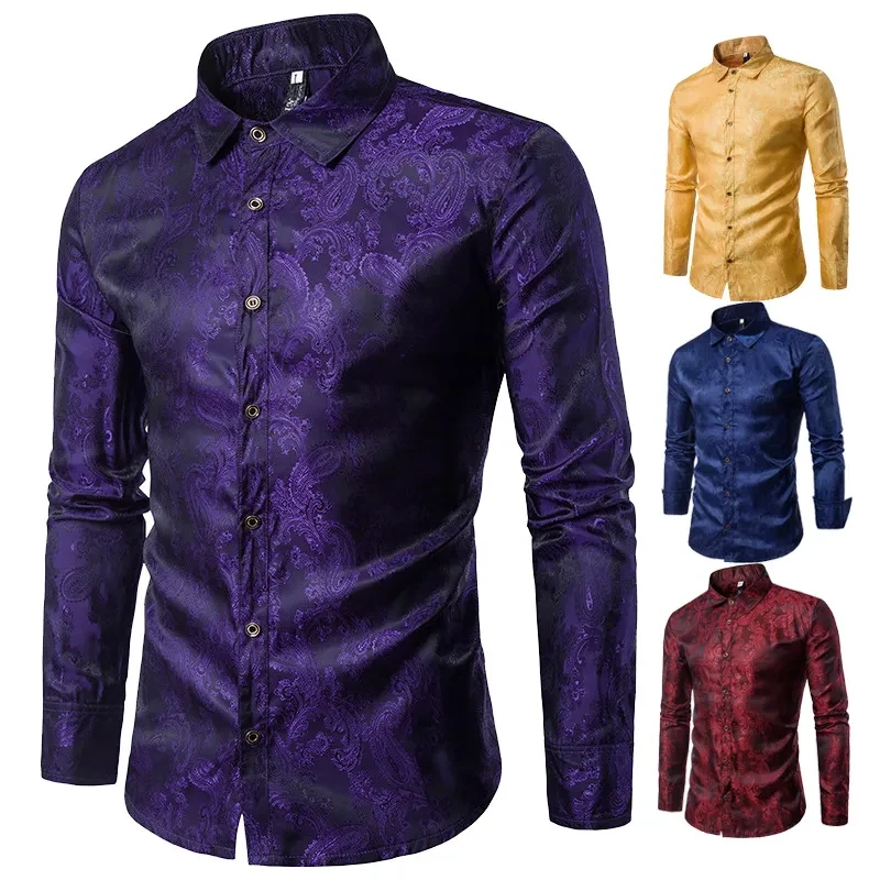 Satin Printed Shirt Mens