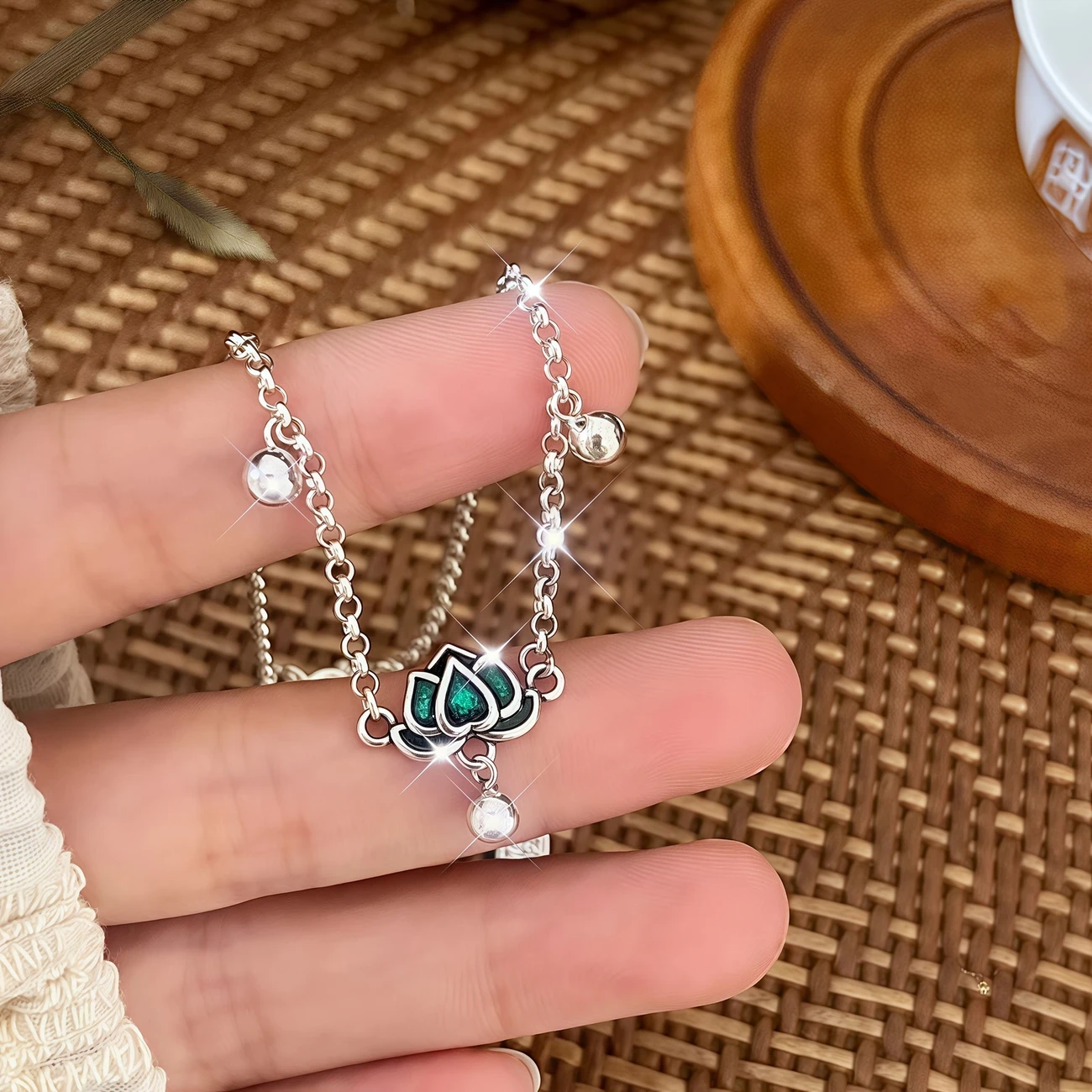 1pc 925 Silver Lotus Bell Anklet  Elegant, Protective, and Symbolic Jewelry for Women