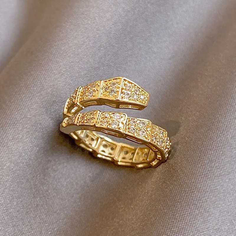 Trendy Snake Bone Shape Open Rings for Women