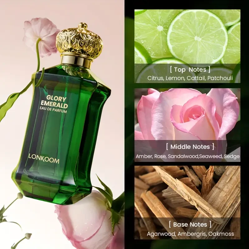 LONKOOM Glory Emerald Eau De Parfum for Men  Citrus Oriental Scent