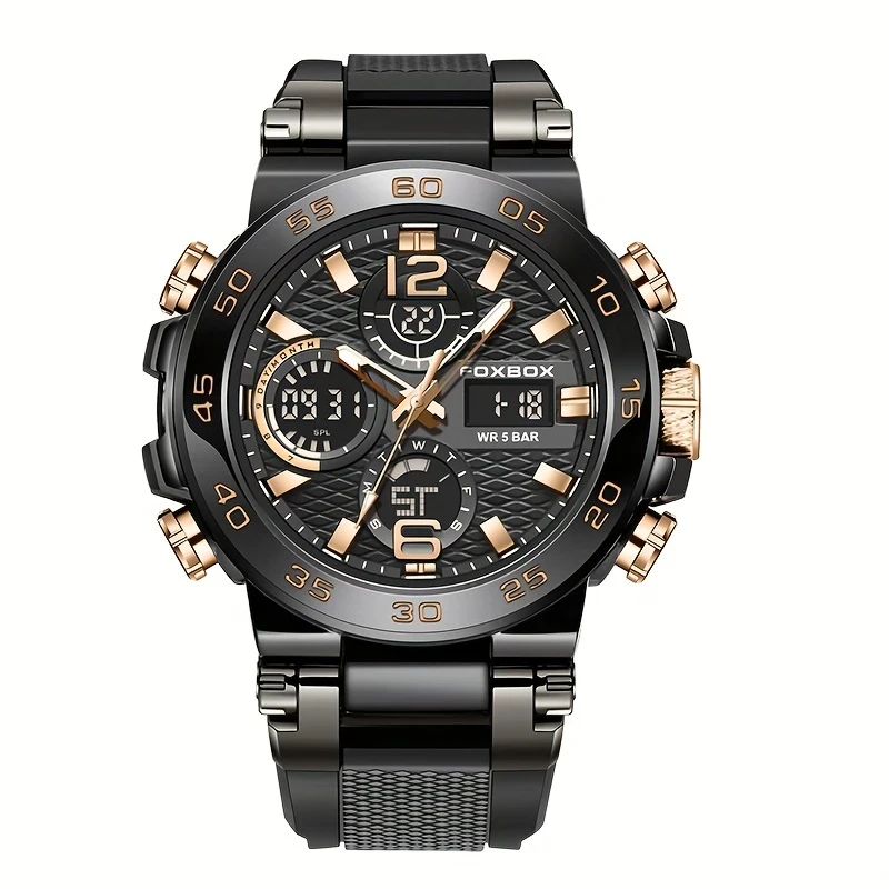 Mens Dual Display Digital Military Quartz Watch: Precision, Durability, and Multifunctionality