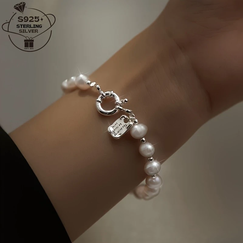 Elegant 925 Sterling Silver & Freshwater Pearl Bracelet The Ultimate Vintage Statement Piece