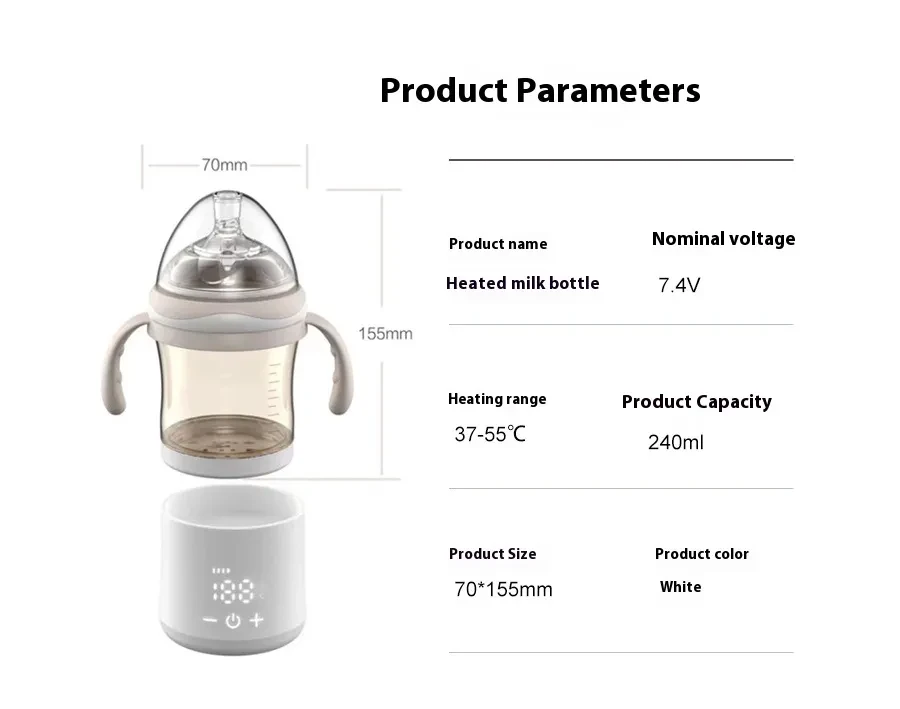 Portable Milk Warmer Wireless Warm Milk Insulating Milk Bottle