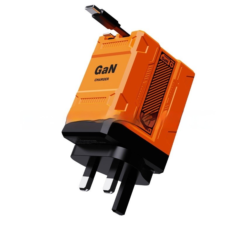 Popular F2 Gallium Nitride Fast Charge Charging Plug Double Flexible Wire