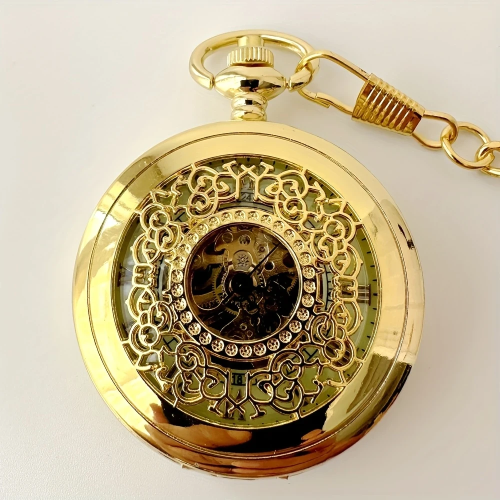 Antique Gold Pocket Watch Keychain