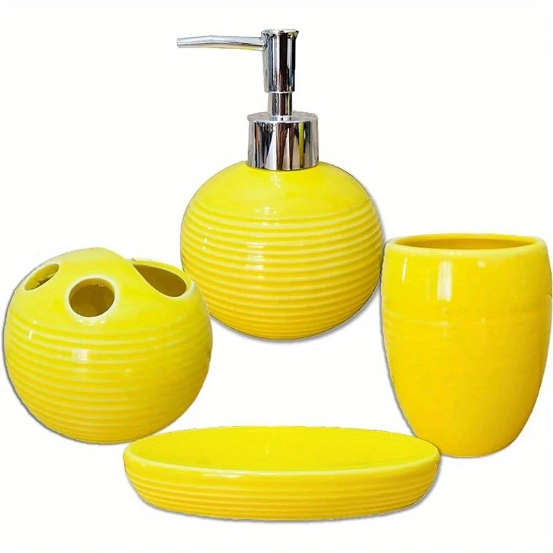 Yellow Bathroom Accessories Sets