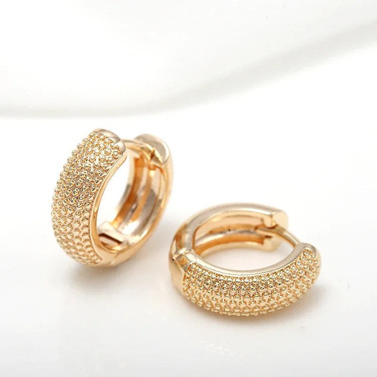 Trendy Gold Color Prevent Allergy Mini Hoop Earrings for Women
