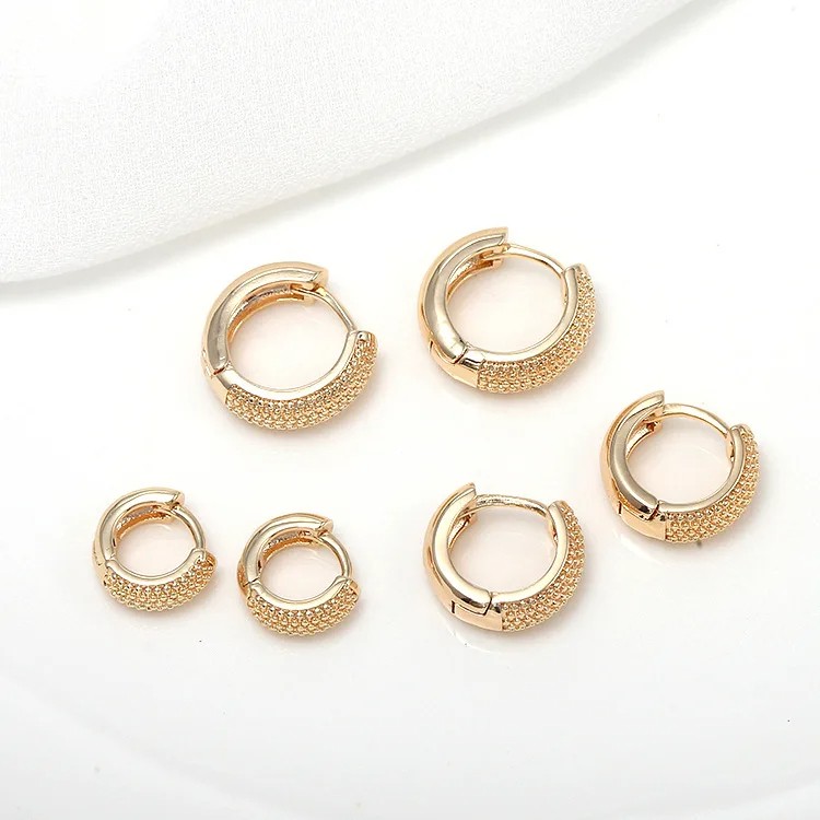 Trendy Gold Color Prevent Allergy Mini Hoop Earrings for Women