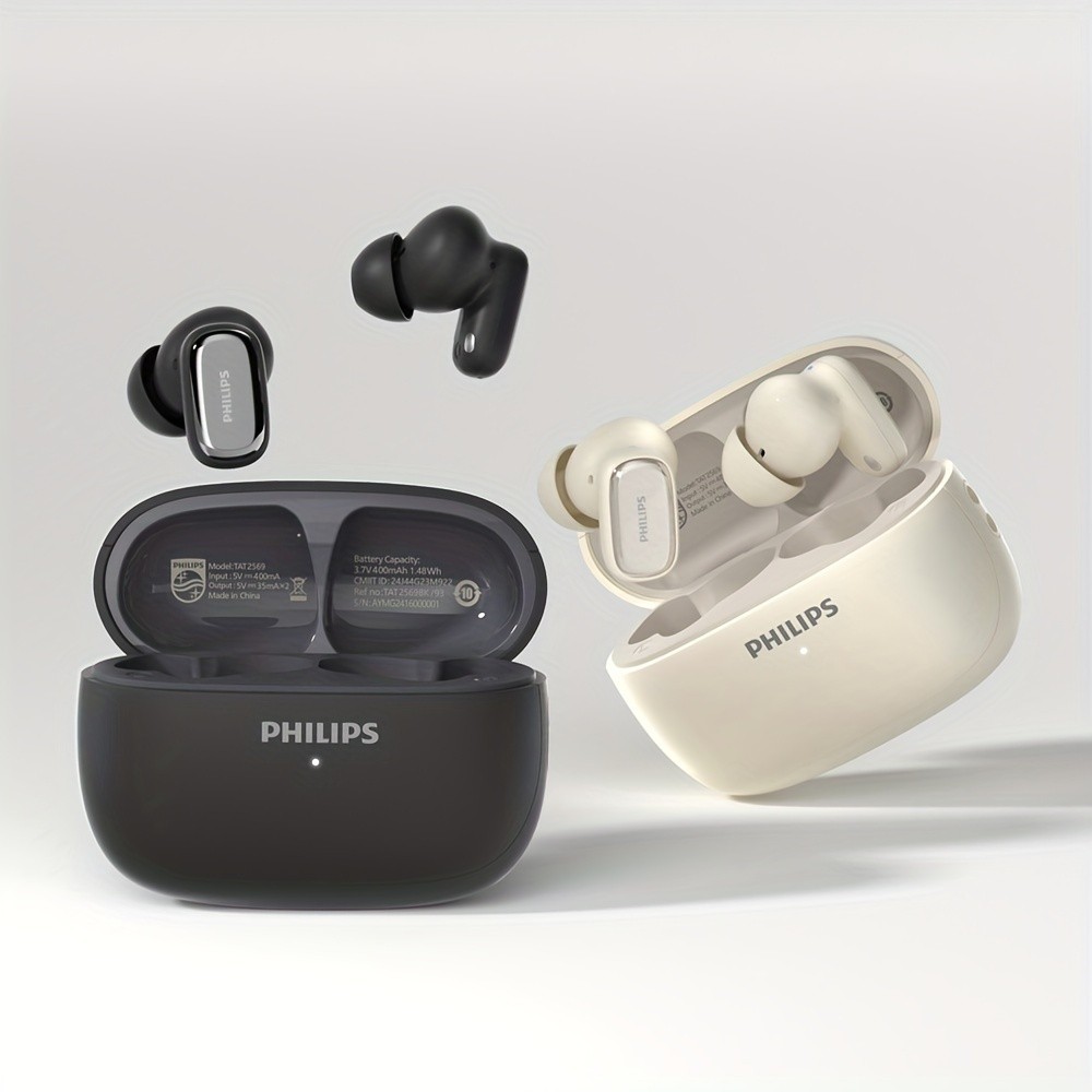 Philips BT5.4 In-Ear Earphones with Wireless Charging Case  24-Hour Playtime, Game Modes, Built-in Mic, Touch Control