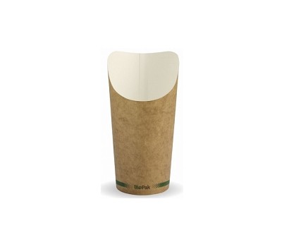CUPS CHIP FSC KRAFT PRINT 32OZ LARGE 50s/SLV (BIOPAK BCH-32)