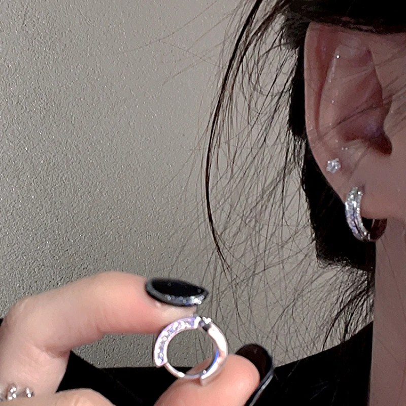 Fashion Stainless Steel Huggies Small Hoop Earrings