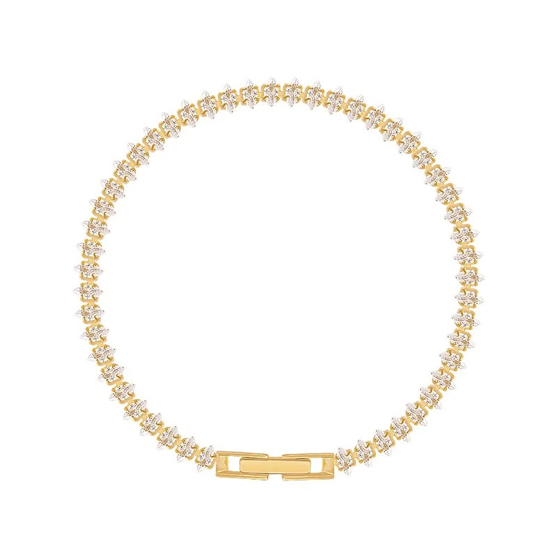 Luxury Roman Crystal Geometric Chain Bracelets