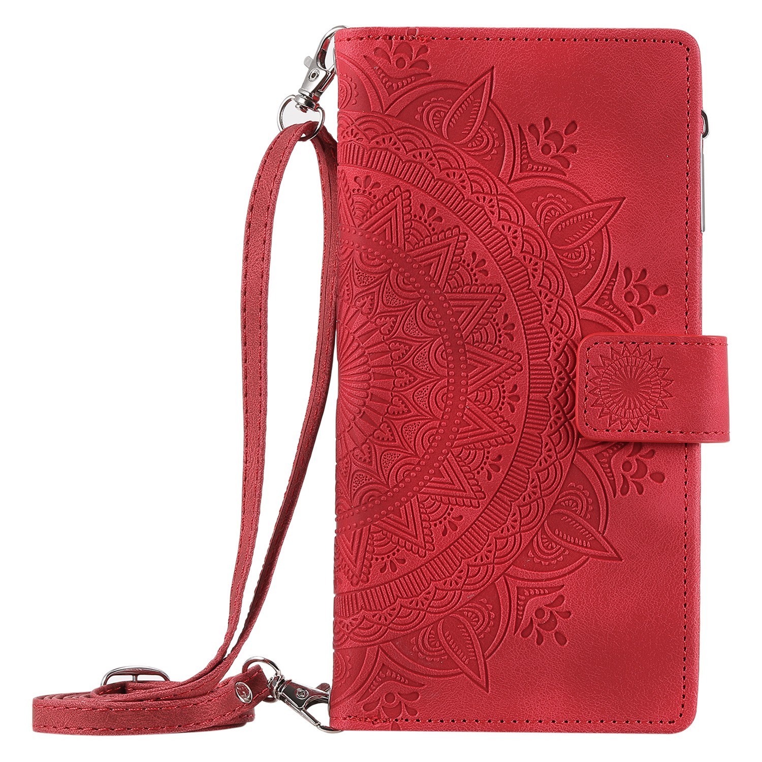 Multi-card Embossed Totem Leather Card Zipper Bag Phone Case