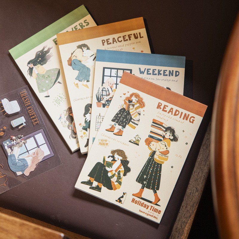 Beautiful Day Double Material Character Landscape Sticker Book