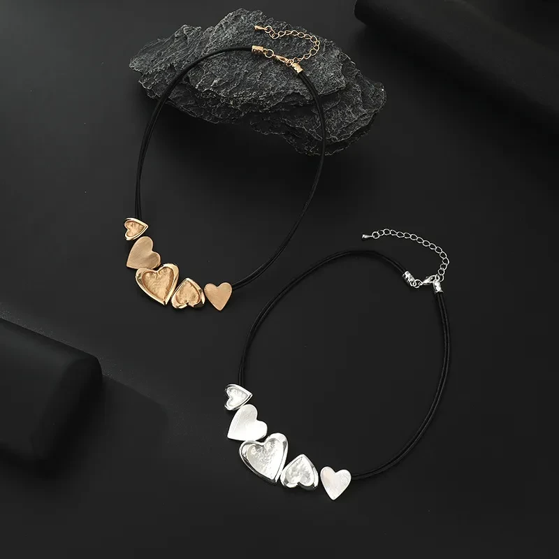 Black Choker Necklace with Pendant