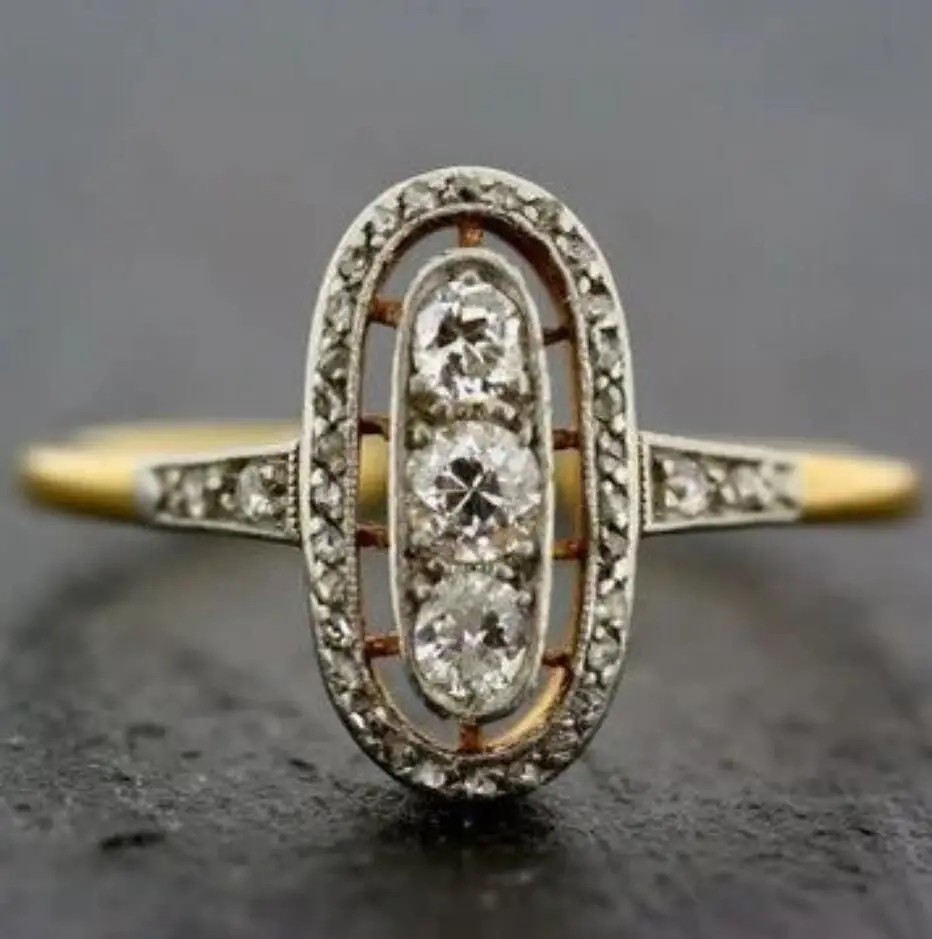 KSRA 2024 New Fashion Vintage Hollow Inlay Zircon Exquisite Rings for Women