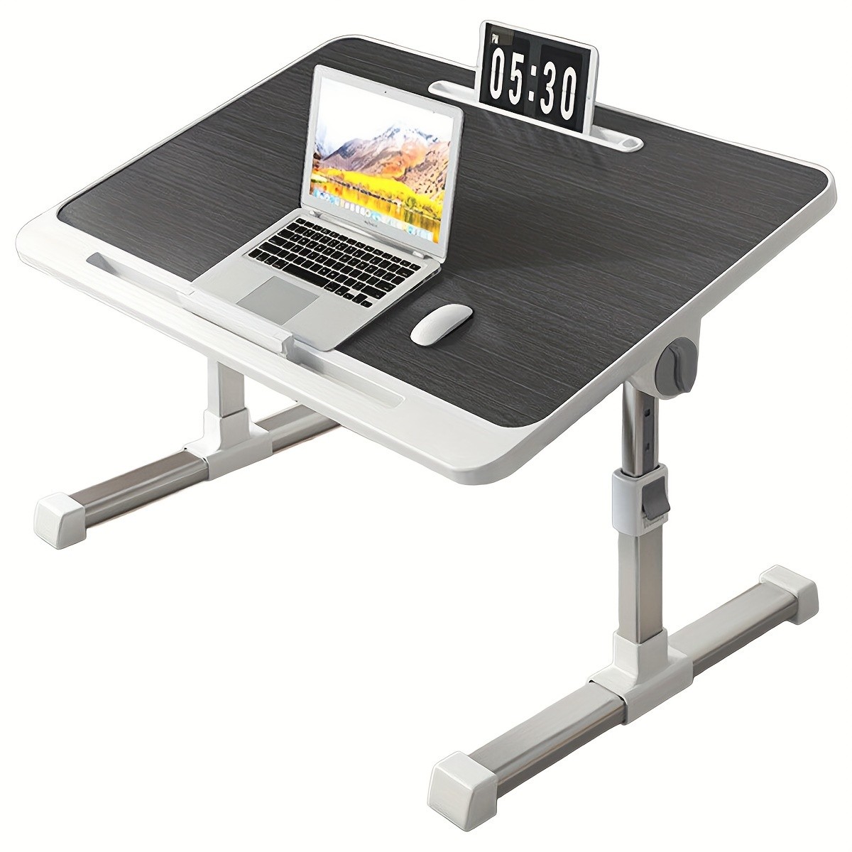 Adjustable Foldable Laptop Bed Table  60x40cm, Aluminum Alloy, Dual-Level Height Adjustment