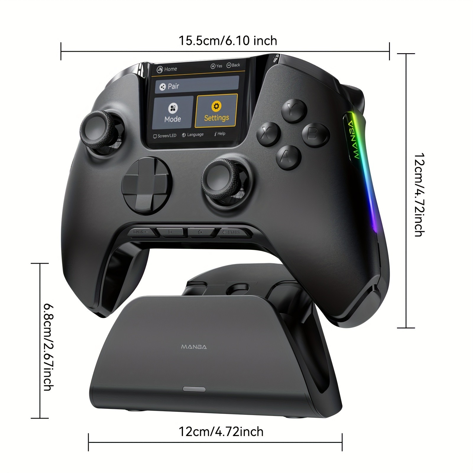 (No Drift) Interactive Screen Wireless Gaming Controller  iOS, Switch, PC, Android, Steam Deck Compatible