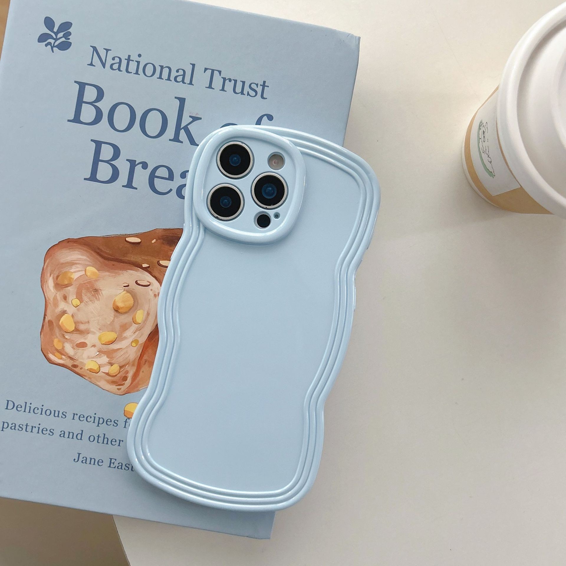 Simple Cream Candy Color Wave Phone Case