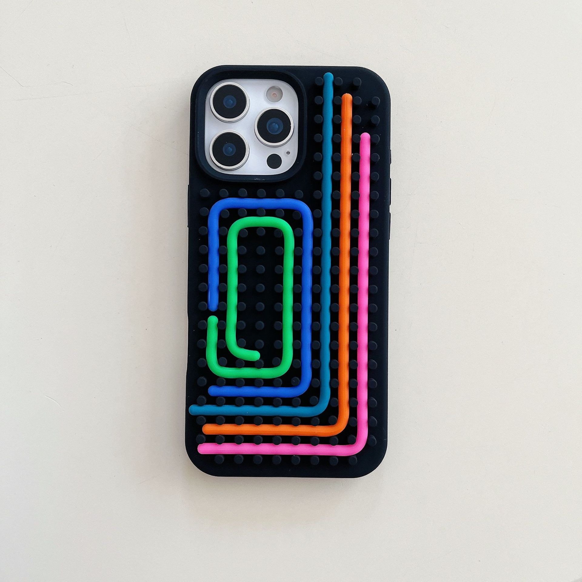 Color Stripes Silicone Phone Case Drop-resistant