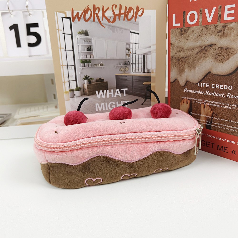 New Cherry Cake Plush Pencil Bag
