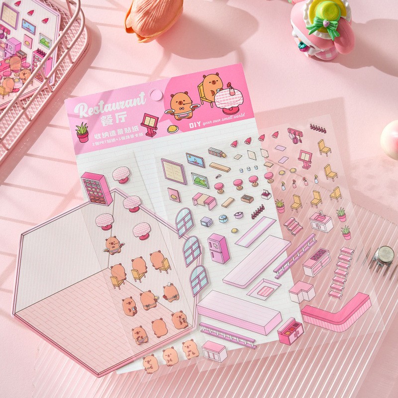 Capabala Cut-free Landscaping Hand Account Three-dimensional Stickers