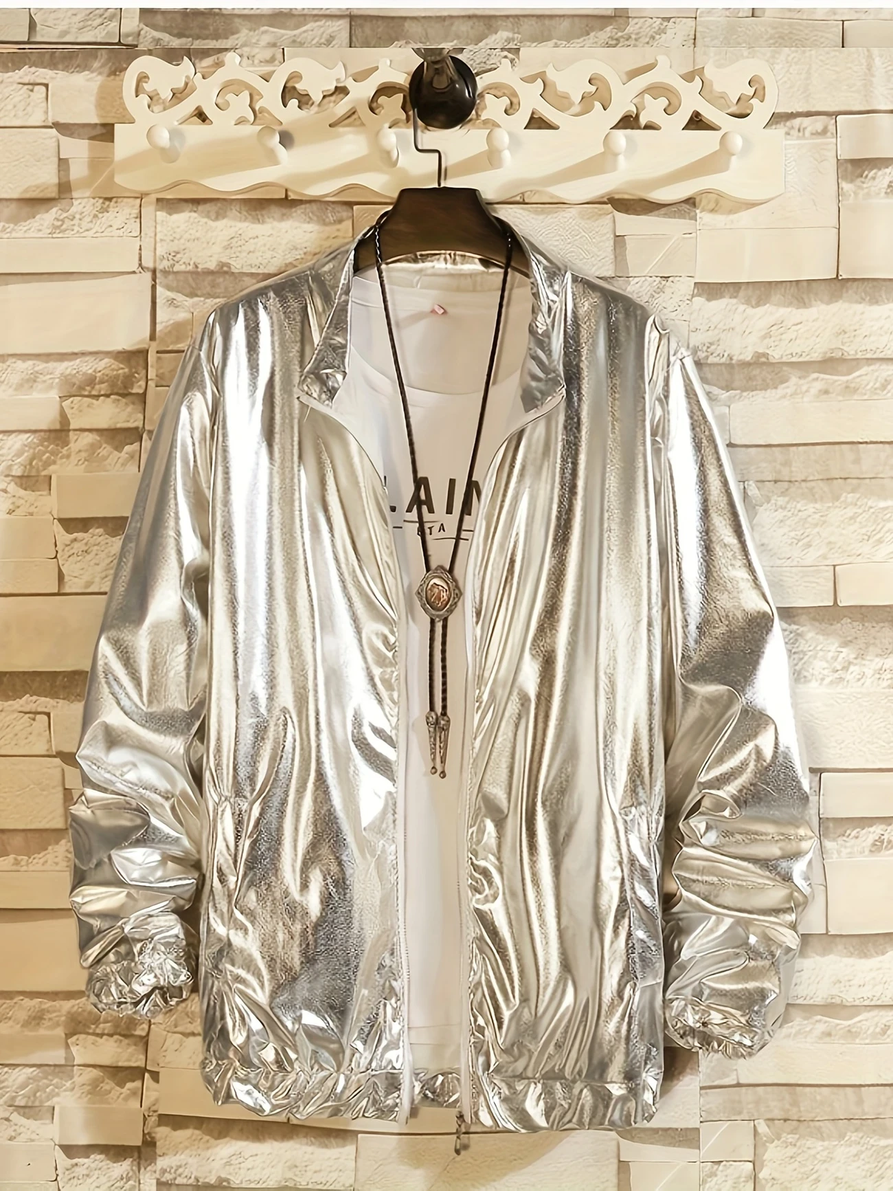 Metallic Bomber Jacket for Men
