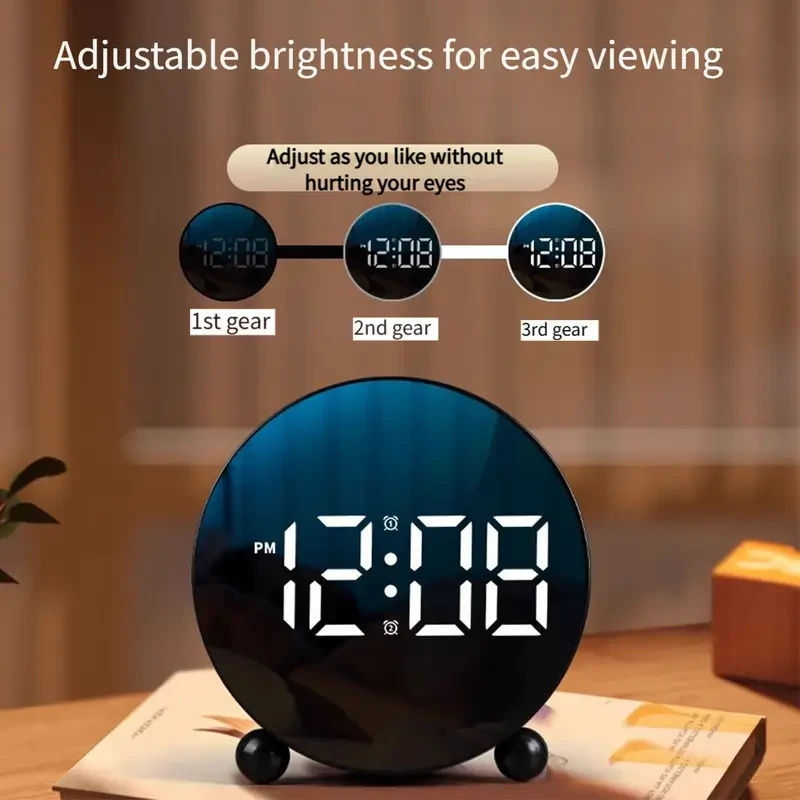 LED Digital Alarm Clock with Temperature