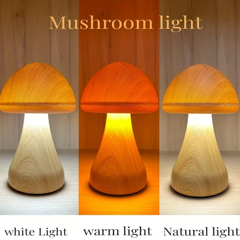 1pc 3-color LED mushroom light