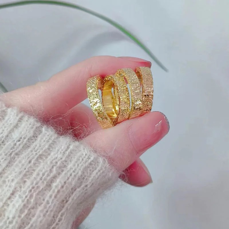 Stainless Steel 4mm Broken Ice Rings for Women