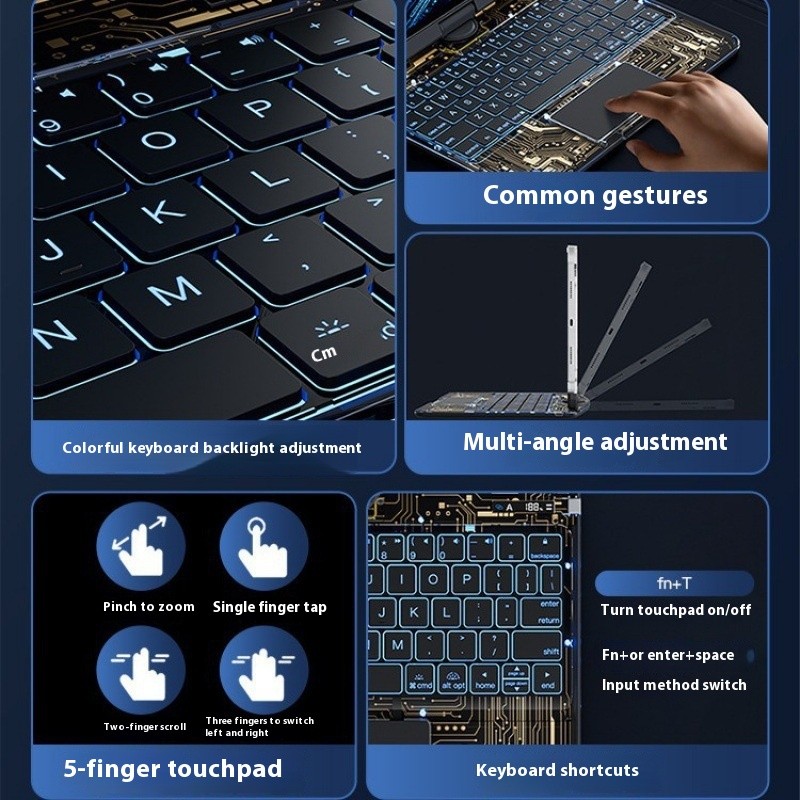 Transparent Rotating Keyboard For Air5 Protective Case Tablet PC