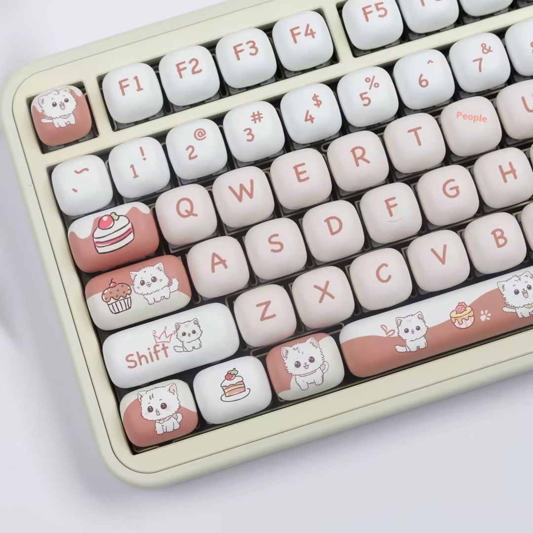 Cartoon Cute Dessert Cat Sublimation Key Cap