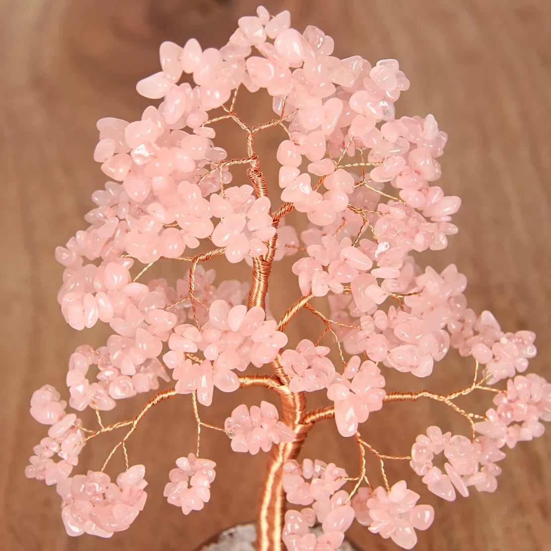 Handcrafted Rose Quartz Crystal Tree
