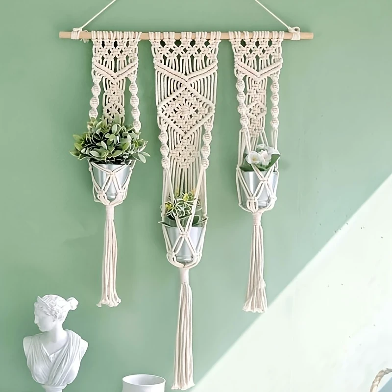 Macrame Plant Hanger Shelf Wall Hanging