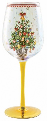 CHRISTMAS TREE WINE GLASS 430ML