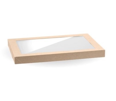 LIDS WINDOW PLA 364x255x30MM KRAFT MEDIUM 100s(BIOPAK)