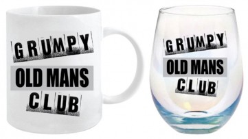 GRUMPY 360ML MUG & STEMLESS GLASS 600ML GIFT SET