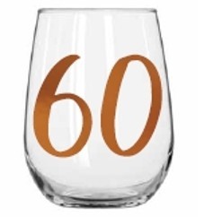 60TH RAINBOW STEMLESS WINE GLASS
