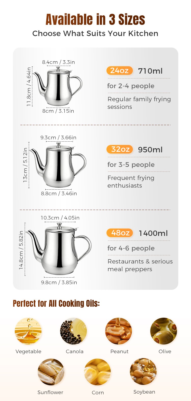 Stainless Steel Grease Strainer & Oil Storage Pot with Mesh Filter