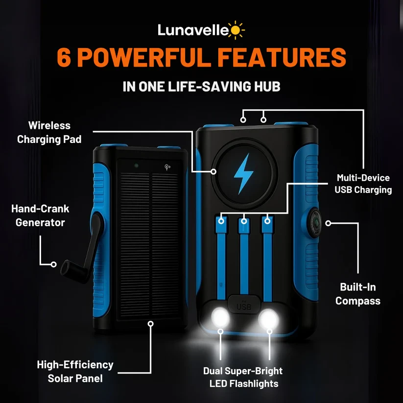 Lunavelle™ Wireless Solar Power Bank