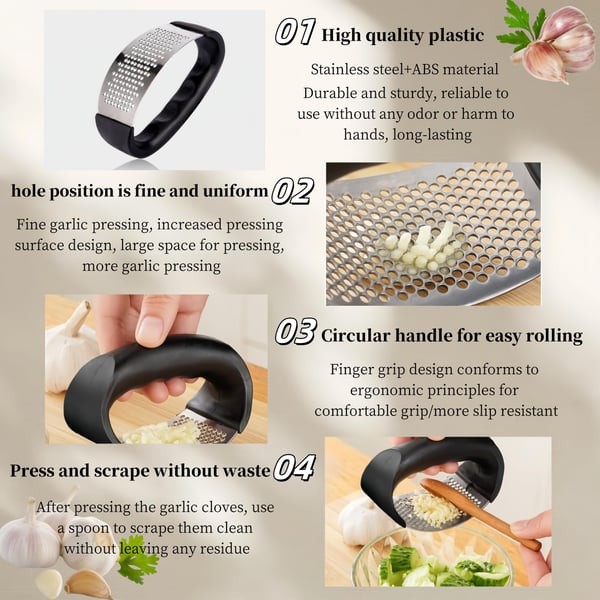 CrushEase™ Garlic Rocker – Effortless Garlic & Ginger Mincer
