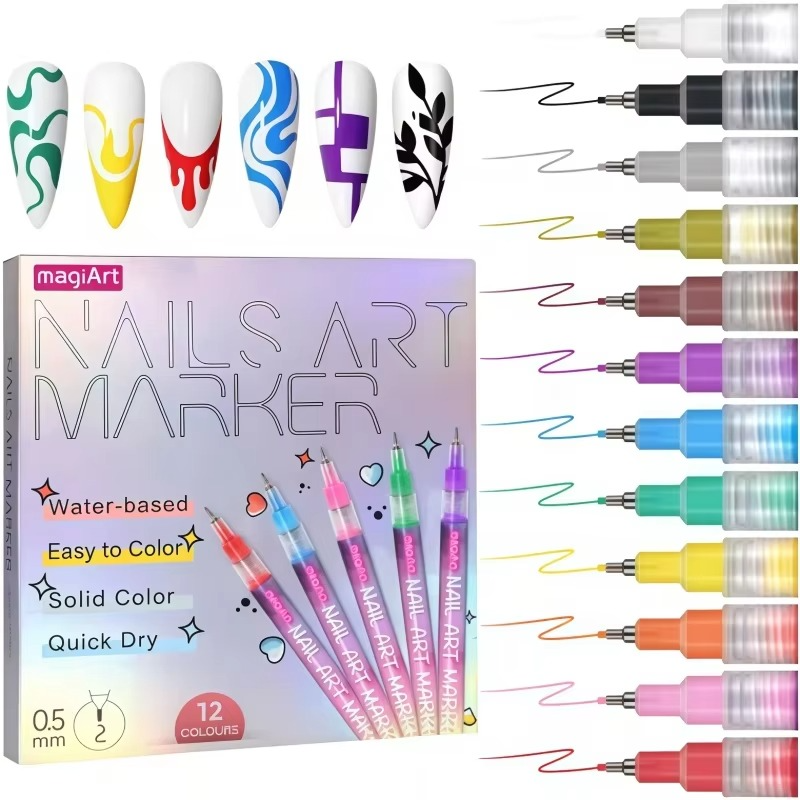 12 Colors Nail Art Pens Set🎨💅