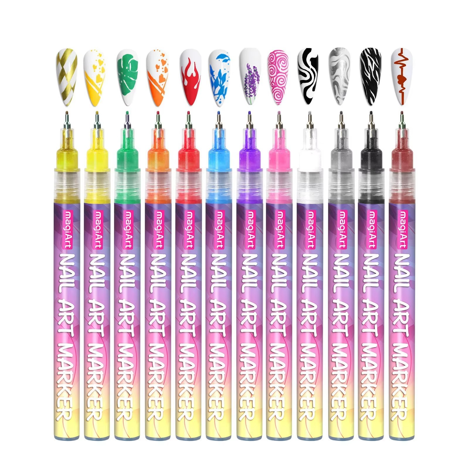 12 Colors Nail Art Pens Set🎨💅
