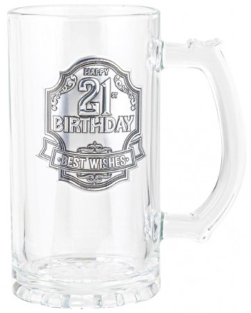 21ST BADGE TANKARD 490ML