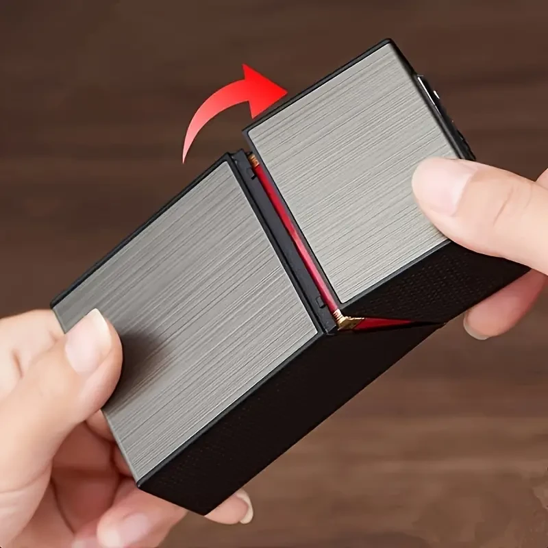 2-In-1 USB Rechargeable Lighter & Cigarette Case - Stylish Men’s 20-Cigarette Holder, Moisture-Proof & Durable