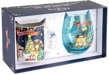 **CHRISTMAS MARKET GIFT SET 400ML BULLET MUG 600ML STEMLES